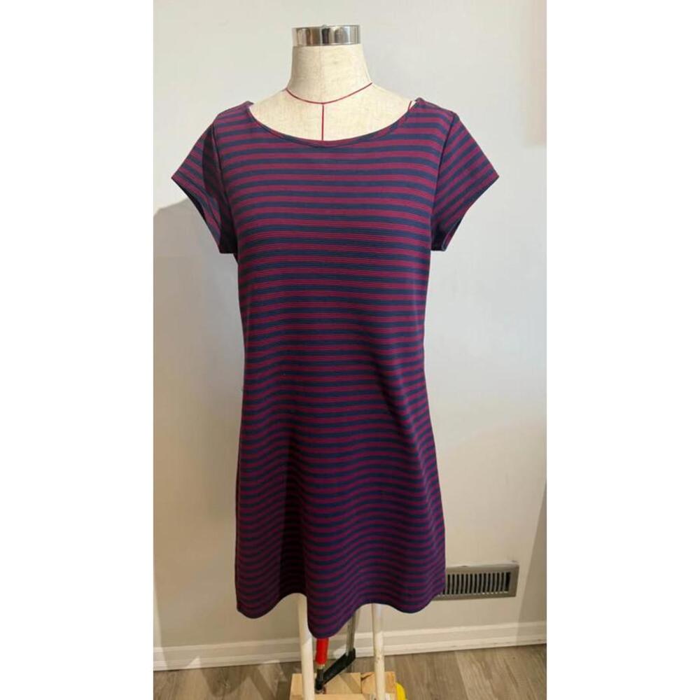 Gap Short Sleeve Red‎ and Blue Striped Dress Women's M